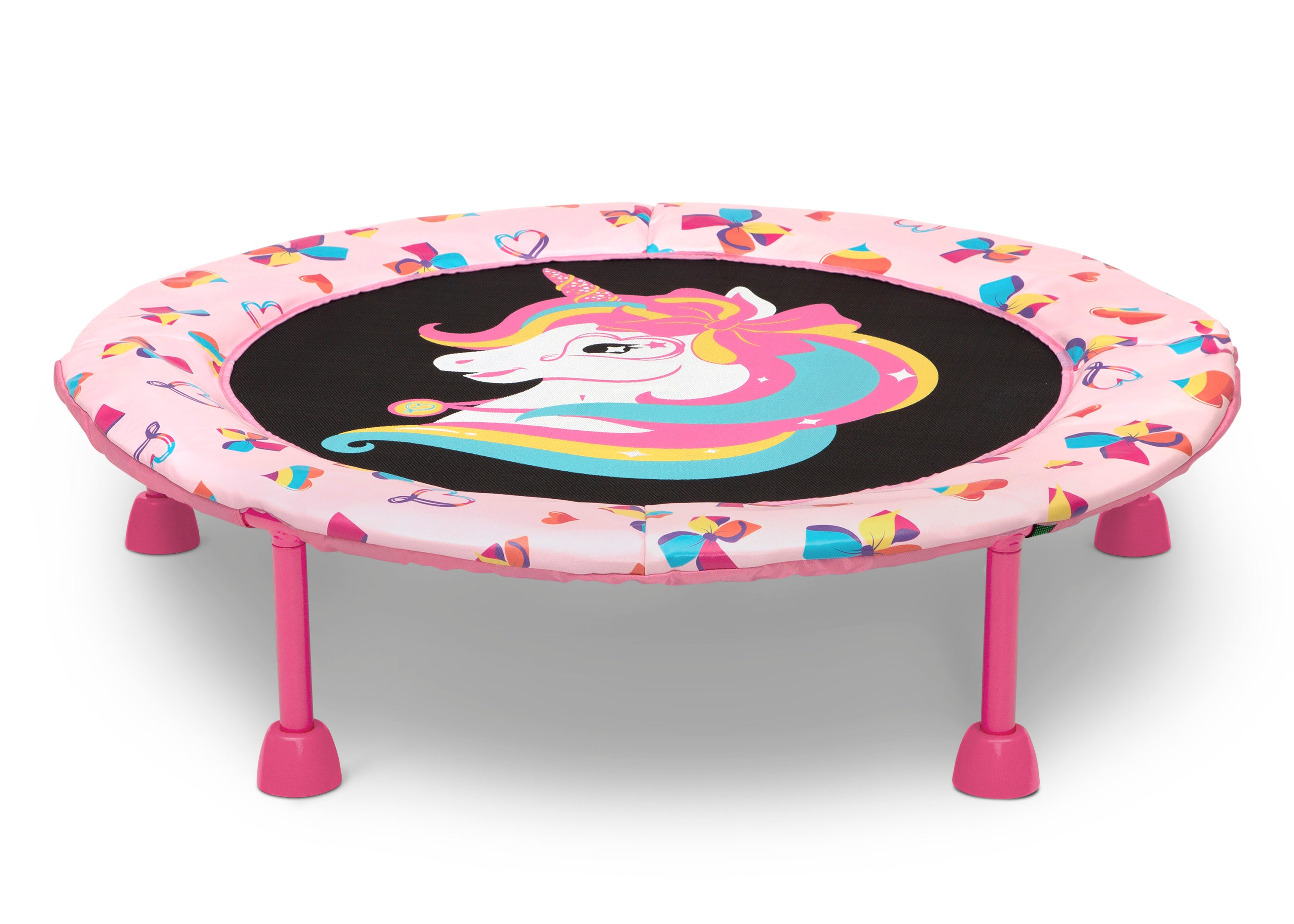 JoJo Siwa 3 Foot Kids Trampoline with Safety Handle - Fun Indoor/Outdoor Bouncing Toy for Children's Playroom, Backyard & Birthday Parties