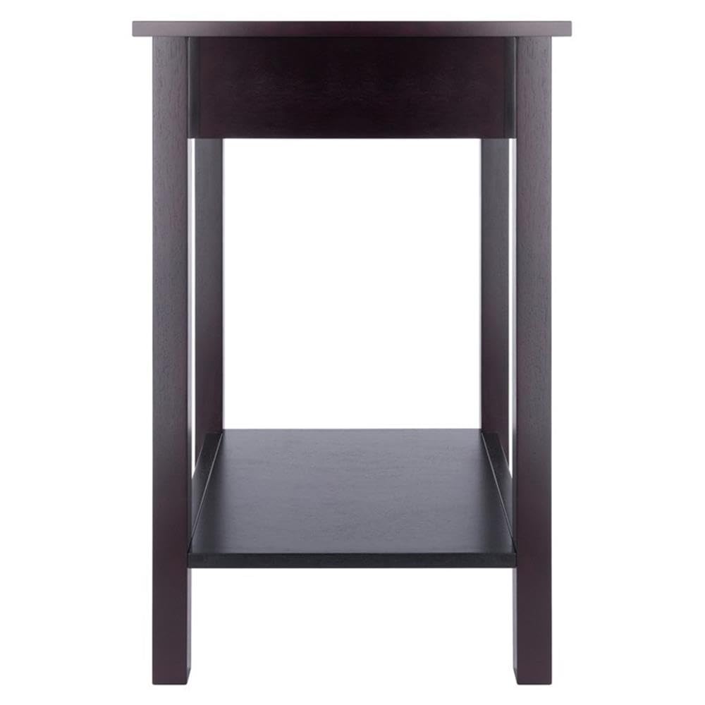 Winsome Liso Home Office End Table in Espresso Finish - Perfect for Living Room, Bedroom, or Workspace Decor