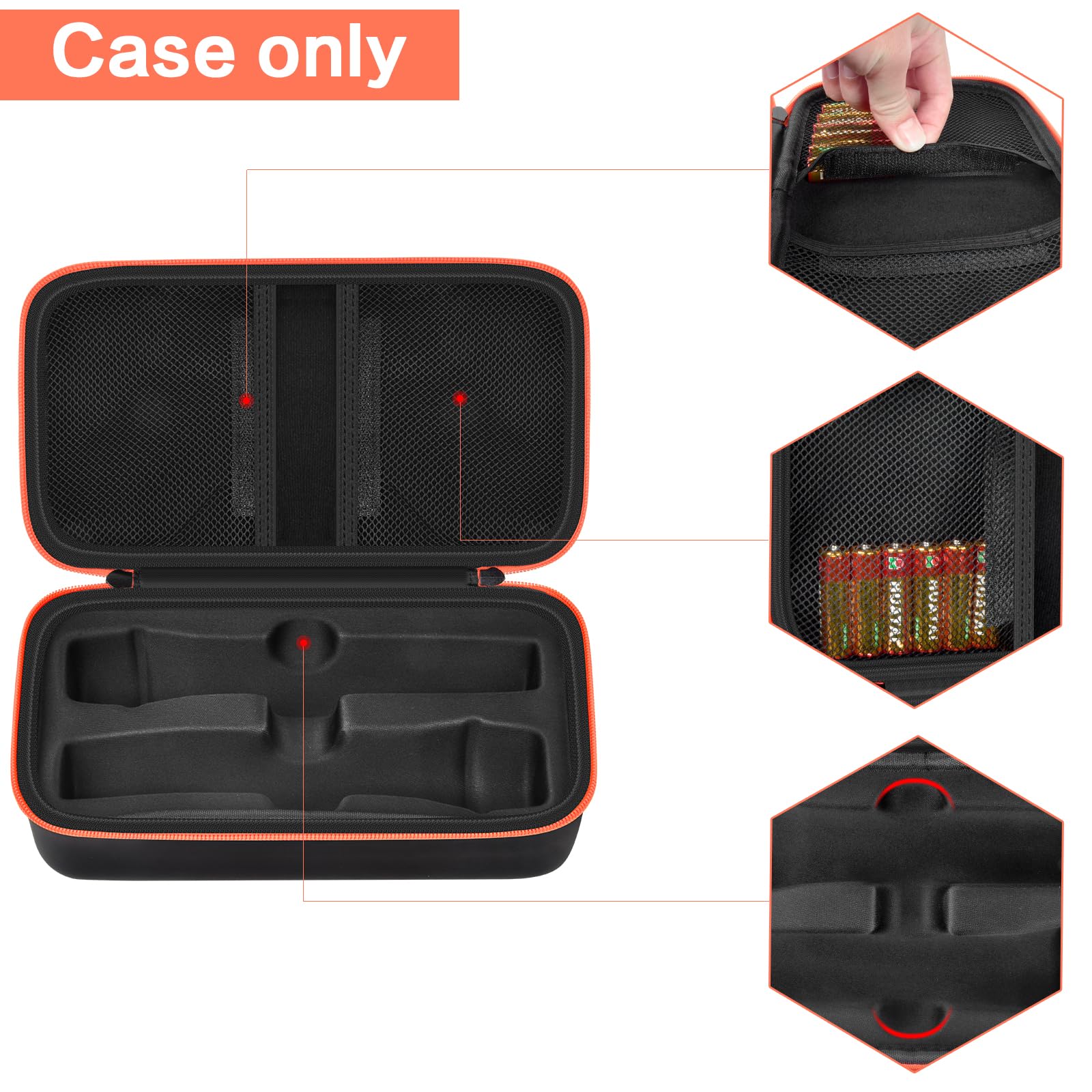 JBL Wireless Microphone Case - Durable Travel Bag for Dual Handheld Mics, Receivers & Accessories | Compatible with JBL Wireless Two Mic System | Includes Storage for AA Batteries & Adapters | Perfect for Karaoke, Singing & Live Performances (Black Box Only)