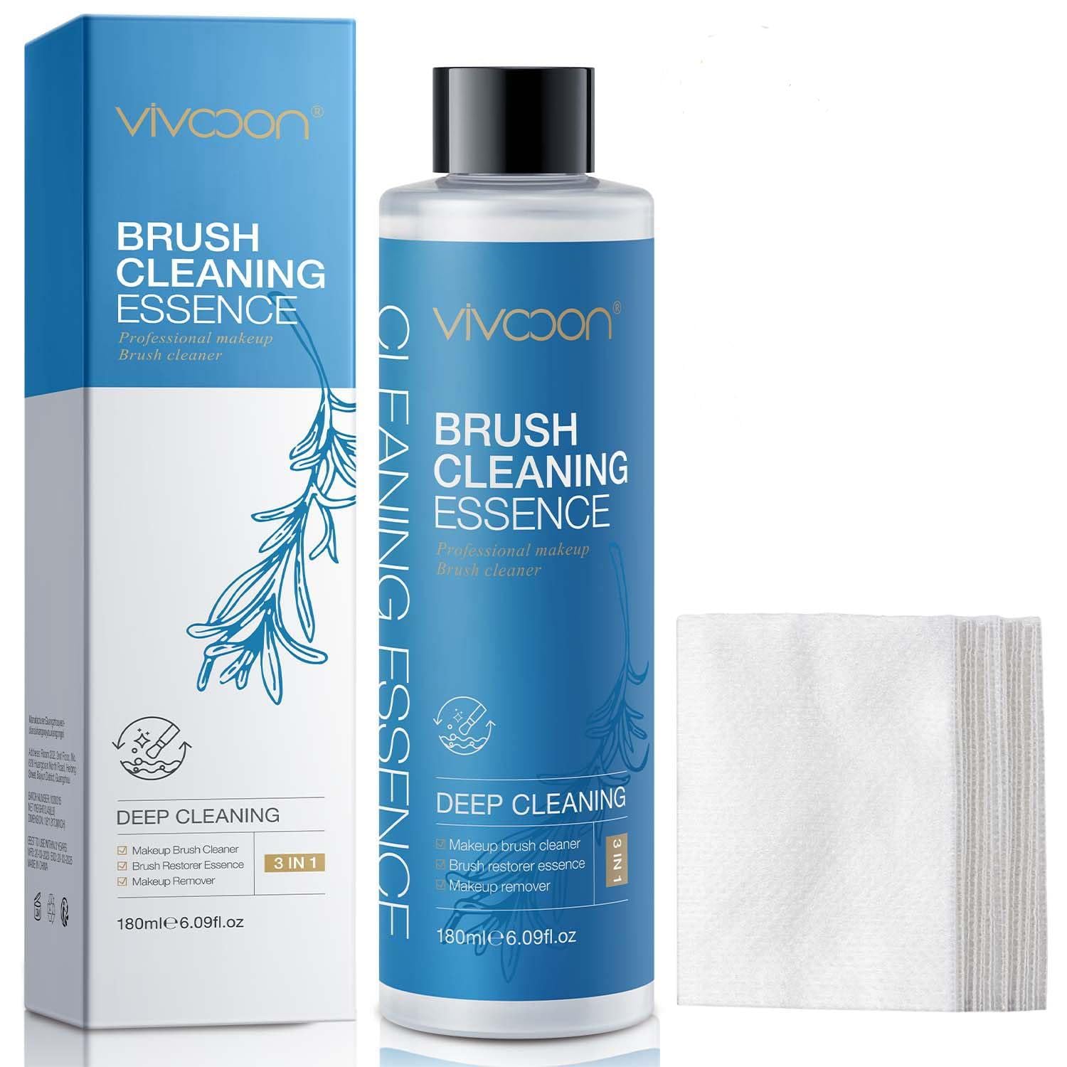 3 in 1 Makeup Brush Cleaner & Restorer with Makeup Remover - Deep Cleans Brushes, Sponges & Puffs - Fragrance Free, Paraben Free, Hypoallergenic (180ml) - Perfect for Daily Brush Care & Professional Makeup Artists