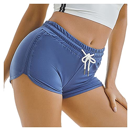 WOCACHI Women's High Waist Yoga Shorts - Velvet Sports Shorts for Workout & Summer