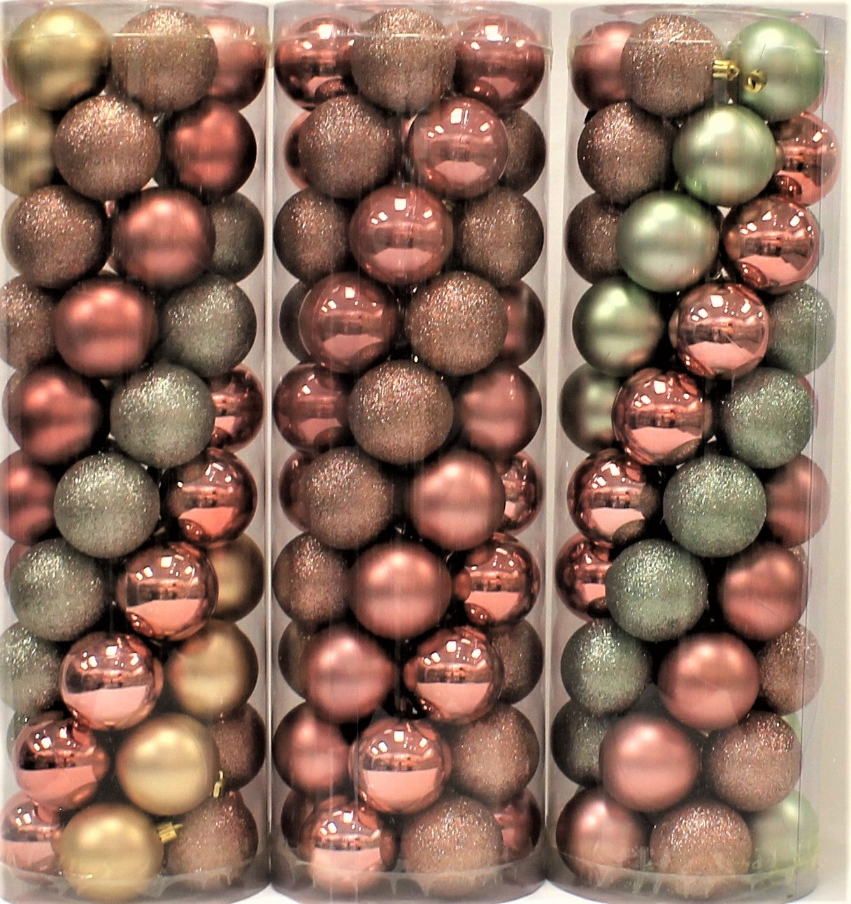 45 Pack of 60MM Shatterproof Christmas Ball Ornaments - Rose Gold, Champagne, Mist Green & Gold - Perfect for Holiday Tree Decor, Party Favors & Home Decoration