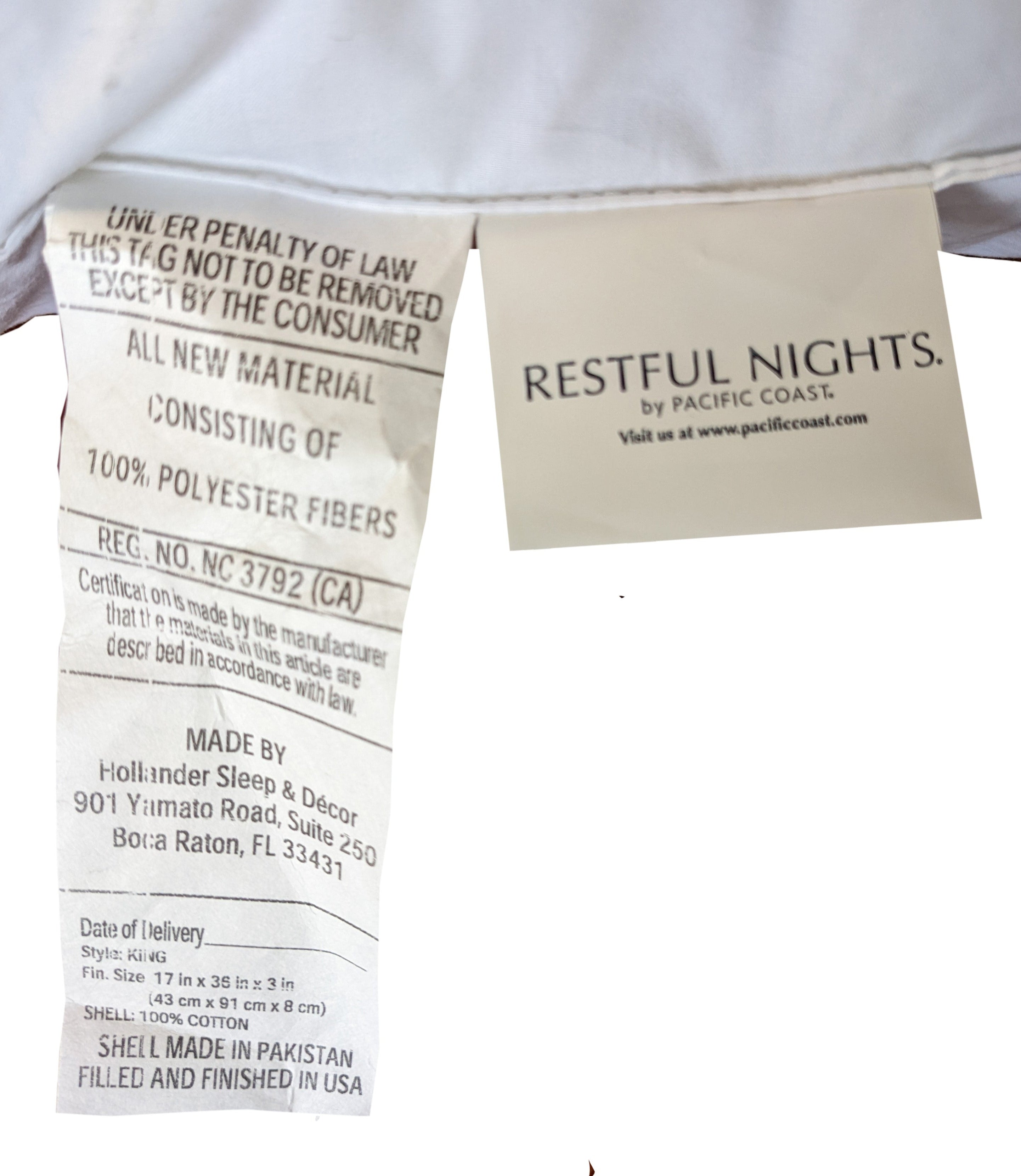 Restful Nights Superside Gusseted Polyester Pillow - Hypoallergenic & Supportive Bed Pillow for Side Sleepers | Made in USA | Perfect for Home, Hotel & Travel Use