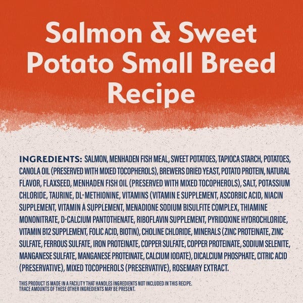 Natural Balance Limited Ingredient Salmon & Sweet Potato Small Breed Dry Dog Food - Grain Free, Hypoallergenic for Sensitive Stomachs - Perfect for Puppies & Adult Small Dogs at Home or Travel