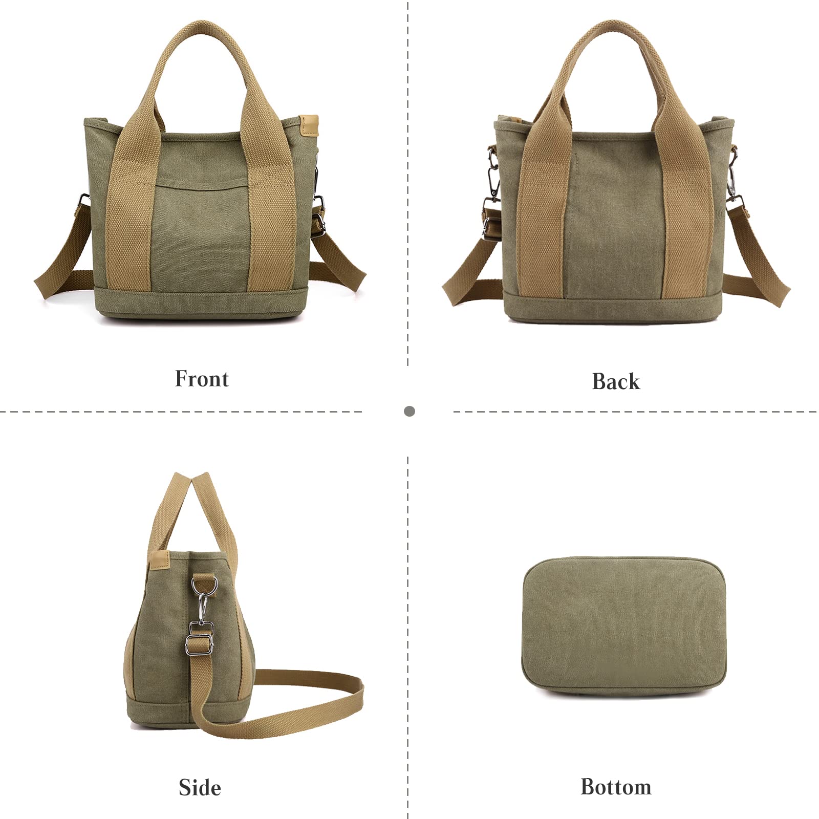 Stylish Canvas Tote Bag for Women - Small Handbag, Satchel, Shoulder & Crossbody Bag with Top Handle - Perfect for Work, Travel & Everyday Use