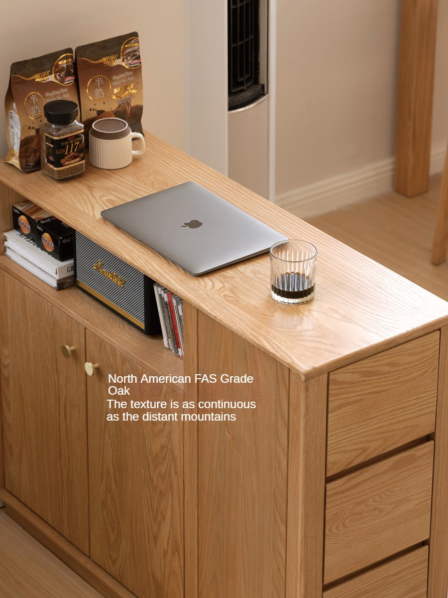 Solid Oak Wood Modern Nordic Sideboard - Mid-Century Buffet Cabinet for Dining Room, Living Room & Entryway Storage