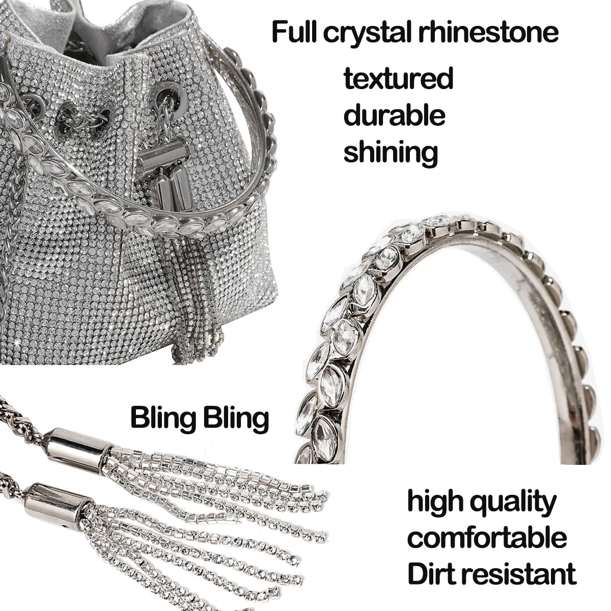 Sparkling Rhinestone Crossbody Bag for Women - Elegant Evening Purse for Wedding, Prom, Party & Club - BBTT.ful Handbag | Perfect for Special Occasions & Night Out