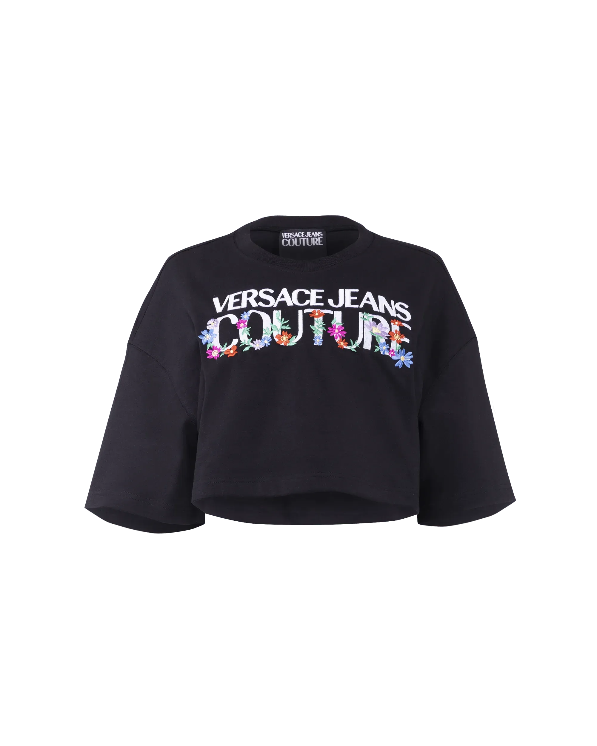 Floral Logo Cropped T-Shirt for Women | Trendy Summer Fashion Top | Perfect for Casual Outings, Beach Wear & Street Style