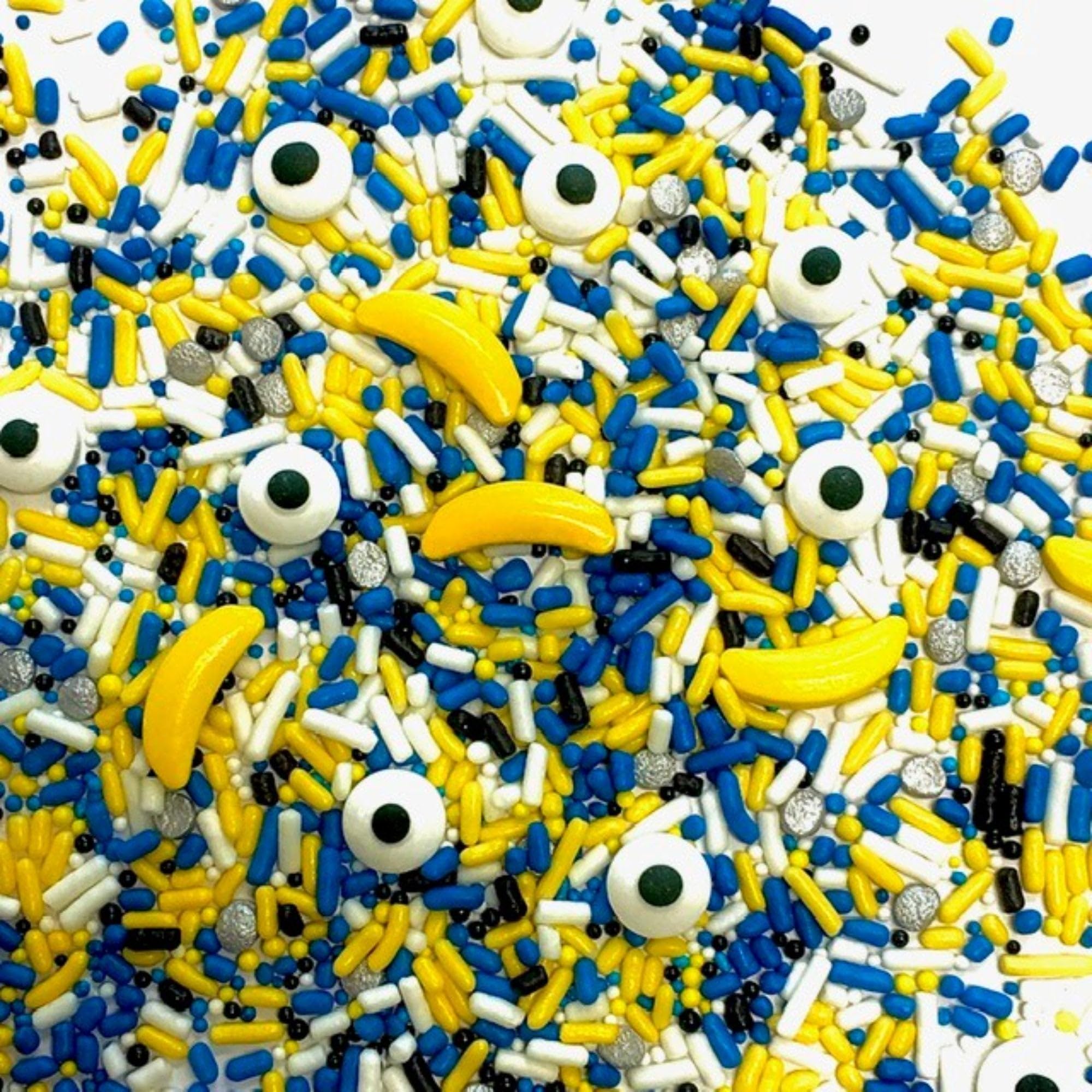 COOL MOM SPRINKLES Blue & Yellow Birthday Cake Sprinkles (4 oz) - Gluten-Free USA Made Decorating Sprinkles for Cakes, Cupcakes, Cookies - Perfect for Birthday Parties, Baby Showers & Holiday Desserts