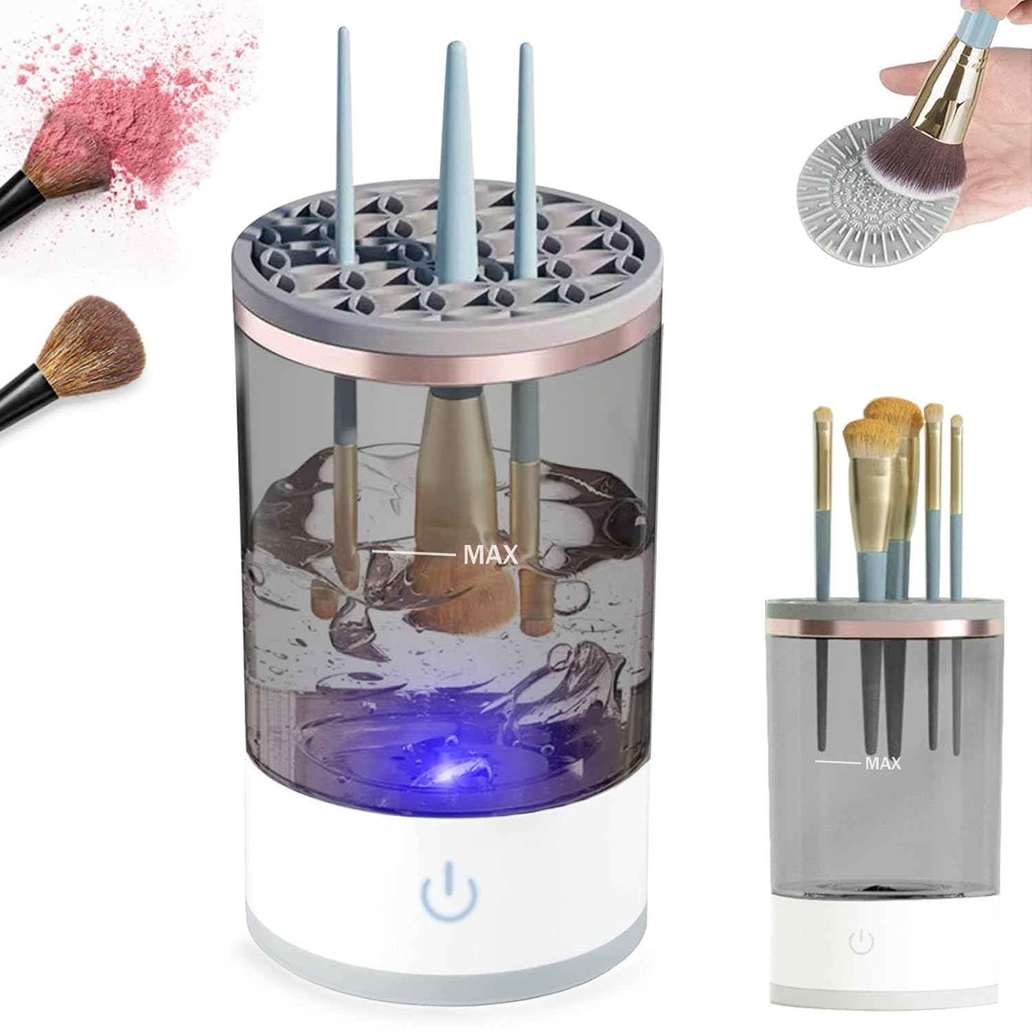 TIREE Electric Makeup Brush Cleaner Machine - Portable USB Automatic Spinner for Fast Washing & Drying | Fits All Brush Sizes | Perfect for Home, Salon & Travel Use (Pack of 1)