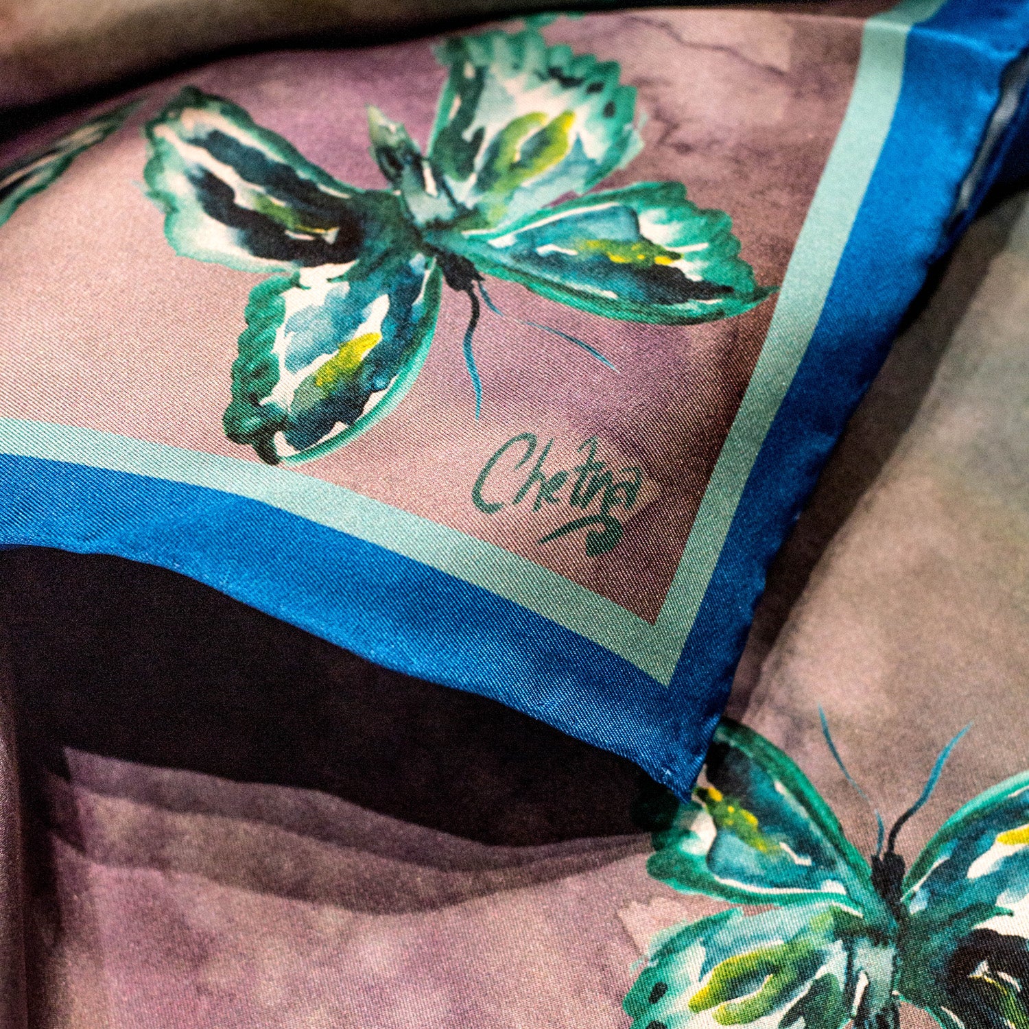 Elegant Long Silk Scarf with Spring Wings Design - Perfect for Women's Fashion Accessories, Office Wear, and Special Occasions
