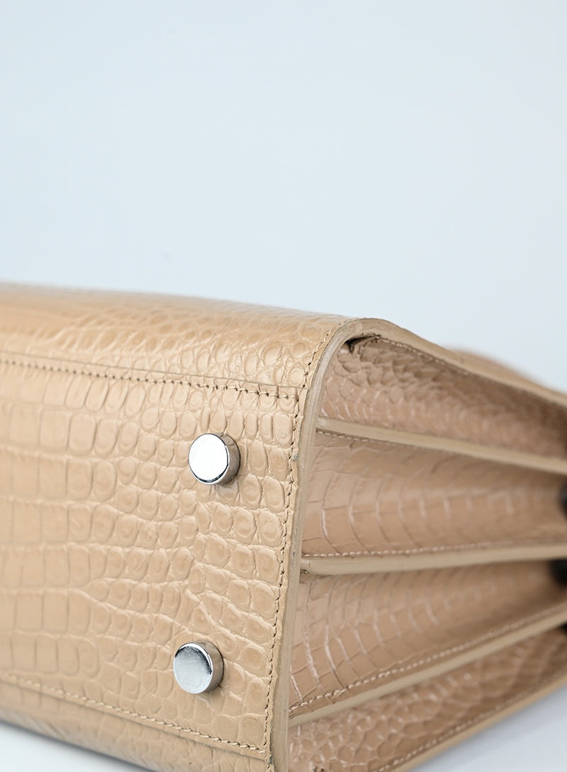 Saint Laurent Sac de Jour Baby Handbag in Tortora - Luxury Leather Tote Bag for Women, Perfect for Work, Travel & Everyday Use
