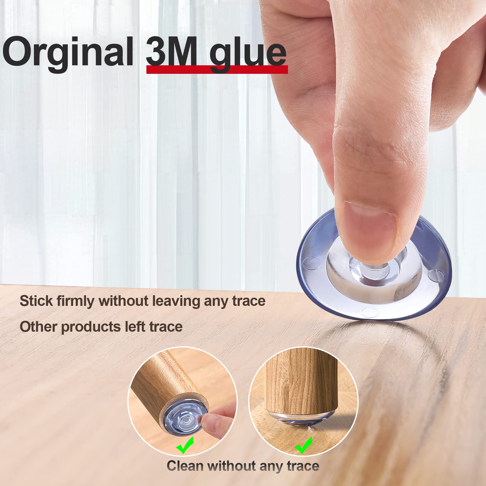 Clear Self-Adhesive Furniture Bumper Pads - 8 Pack Door Stoppers & Anti-Collision Protectors for Doors, Cabinets, Cribs & More | Home & Office Safety Solution
