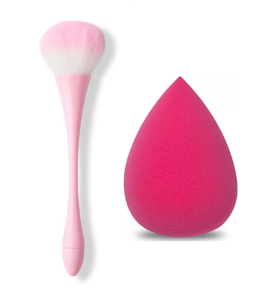Beautiflame Soft Pink Sponge & Nail Art Dust Brush - Fluffy Portable Powder Brush for Women's Makeup | Perfect for Professional Nail Salon & Home Beauty Care