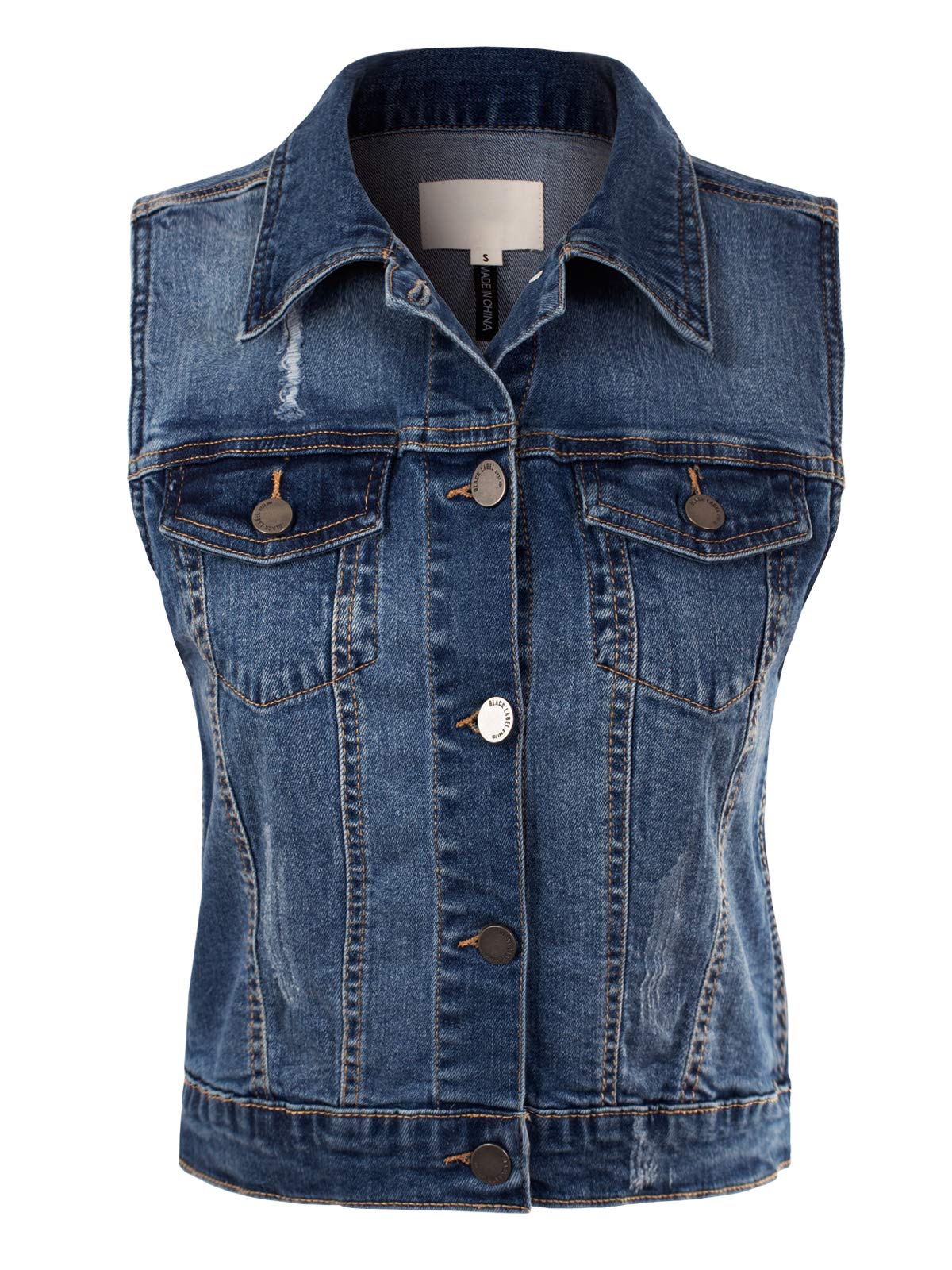 Olivia Women's Denim Vest Jacket - Sleeveless Button Up Jean Jacket for Juniors | Casual Outfits, Layering & Summer Fashion