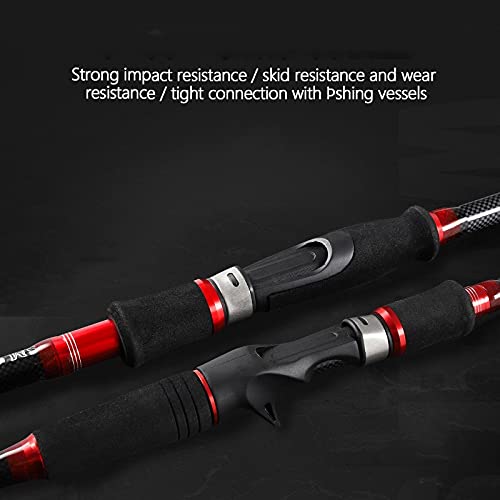 **Ultralight Carbon Fiber Fishing Rod - Spinning & Casting Telescopic Pole - Super Hard & Portable Travel Fishing Rod (Red, 2.1m ML) - Perfect for Freshwater, Saltwater & Travel Fishing**
