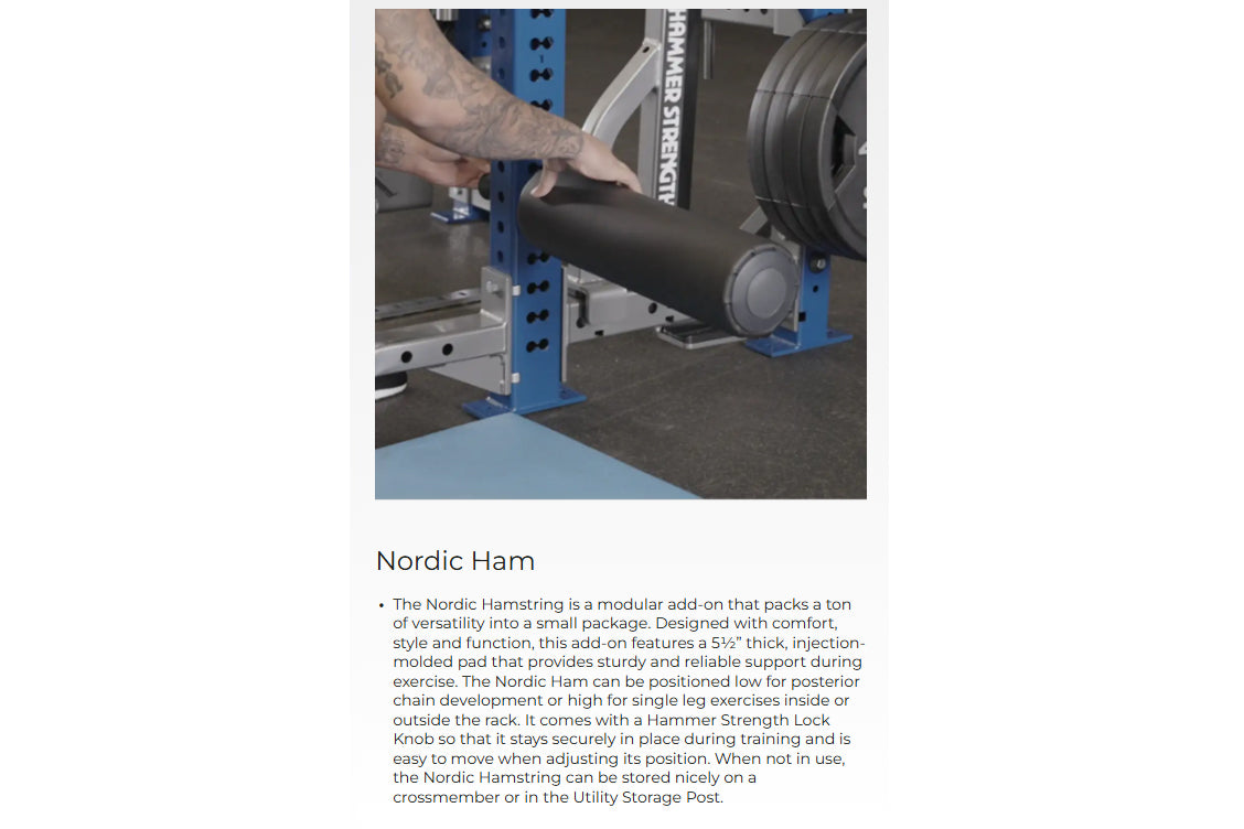 Hammer Strength Nordic Ham Rack Attachment - Professional Gym Equipment for Leg & Hamstring Workouts - Perfect for Home & Commercial Fitness Training