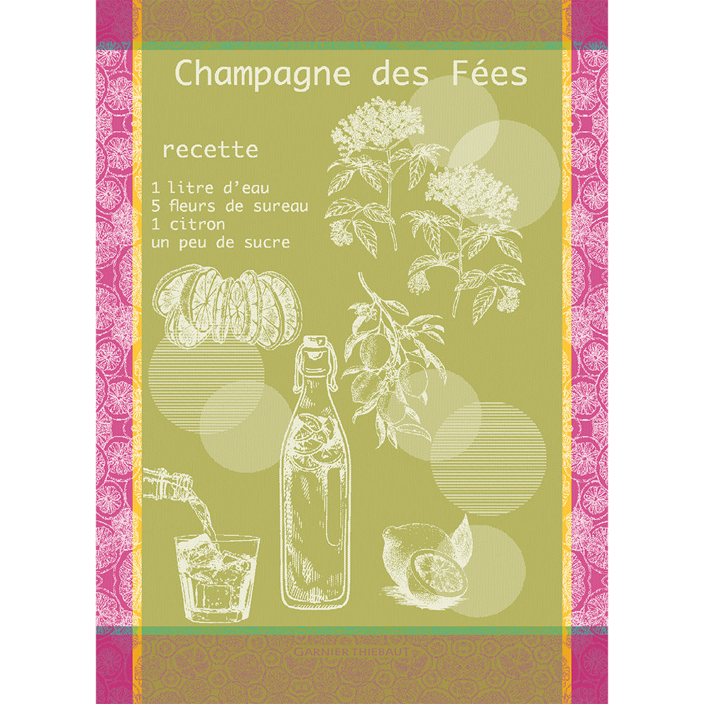 Champagne Des Fees Mousse Kitchen Towel - Premium Absorbent Dish Cloth for Wine & Cocktail Parties, Bar Cleaning, and Elegant Home Decor