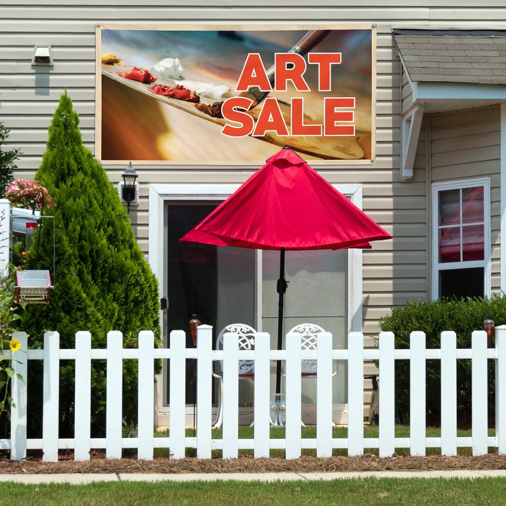 Vinyl Banner - 48x96 Inches with 8 Grommets | Weatherproof Outdoor Advertising Sign for Business, Art Sales & Industrial Yard | Multiple Sizes Available - Perfect for Storefronts, Events & Construction Sites