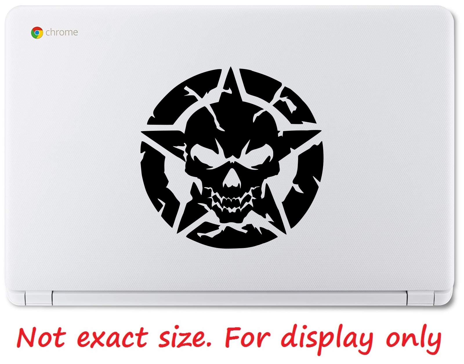 BLK Skull Head Oscar Mike Star Vinyl Decal Sticker - 5.5 Inch Black Car Truck SUV Van Window Wall Laptop Graphic (URI730-B) - Perfect for Military Support, Vehicle Customization & Home Decor