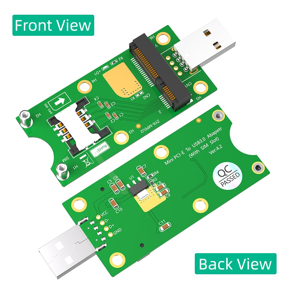 Mini PCIe to USB Adapter with SIM Card Slot - WWAN/LTE Module Converter for Laptops & Industrial PCs | Perfect for Remote Work & Mobile Internet Connectivity