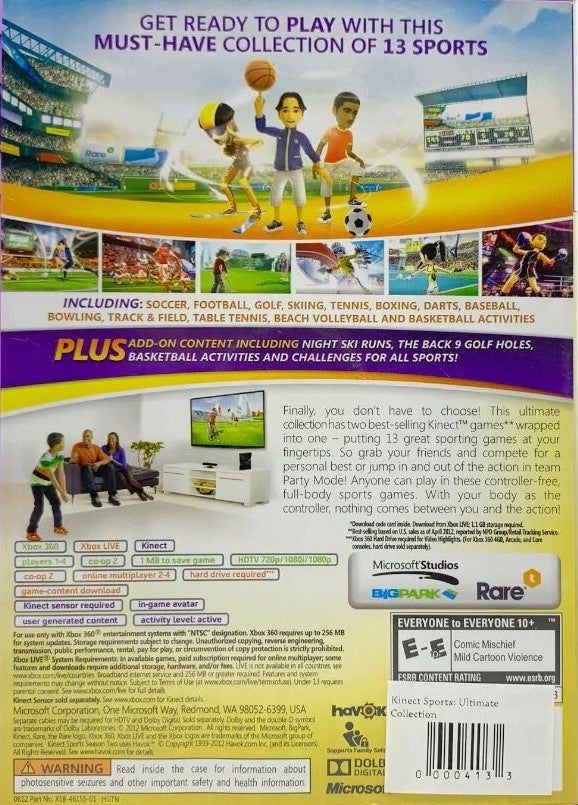 Kinect Sports Ultimate Collection - Xbox 360 Game | Family Fitness & Sports Bundle for Active Gaming | Perfect for Home Workouts, Party Games & Interactive Sports Fun