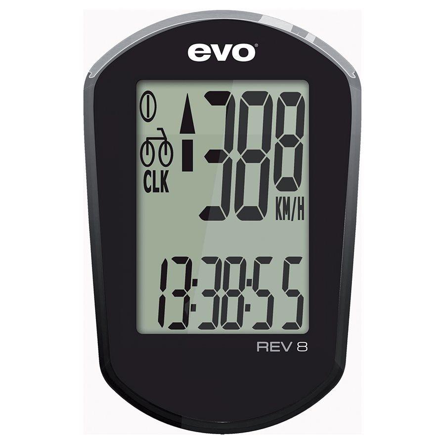 EVO REV8 Wired Bike Computer - Wireless Cycling Speedometer with LCD Display for Road & Mountain Bikes - Track Speed, Distance & Time for Outdoor Cycling & Training