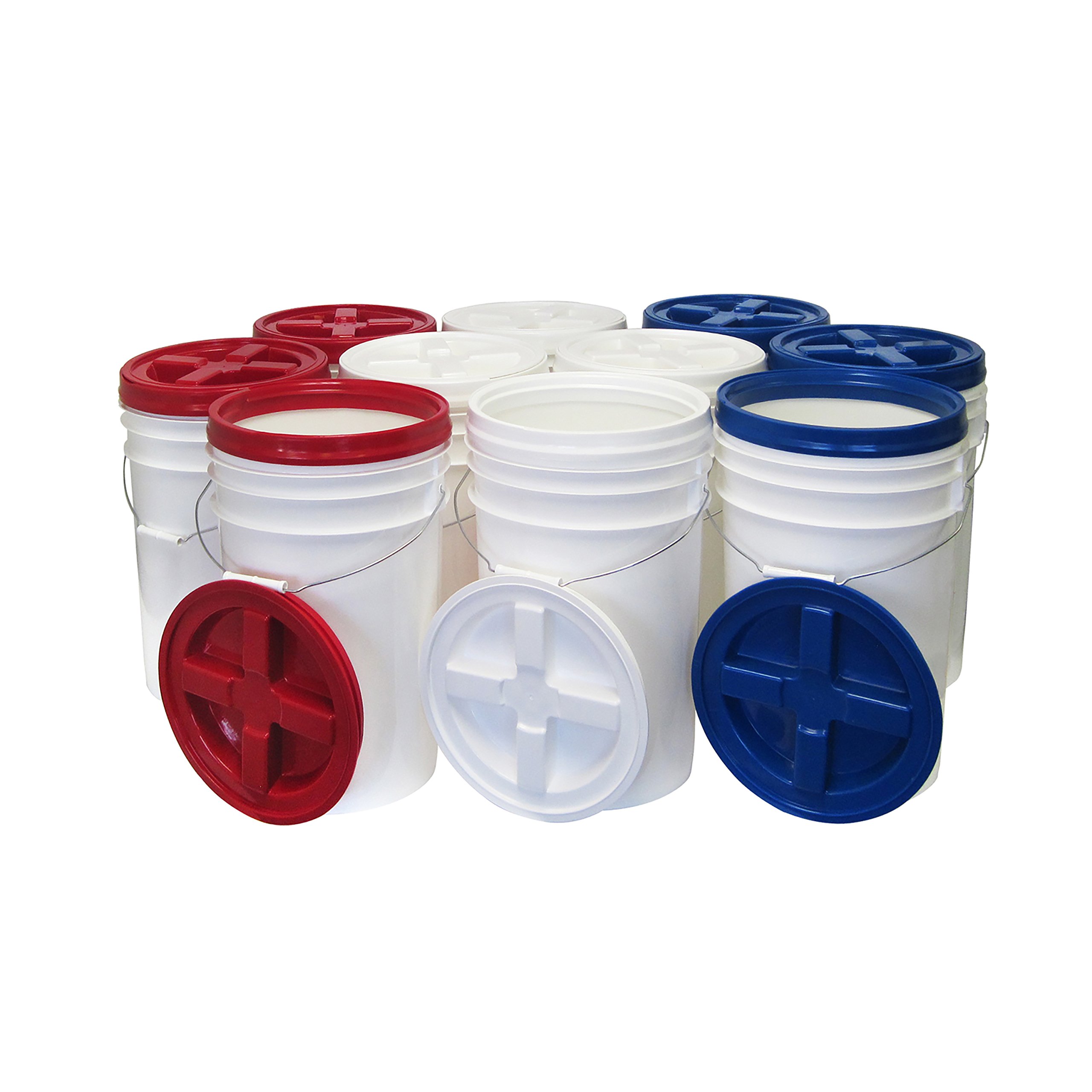 6 Gallon Pail Kit with Gamma Seal Lids - 10 Pack | Airtight Food Storage Containers for Bulk Grains, Rice & Dry Goods | Perfect for Emergency Prep, Camping & Pantry Organization