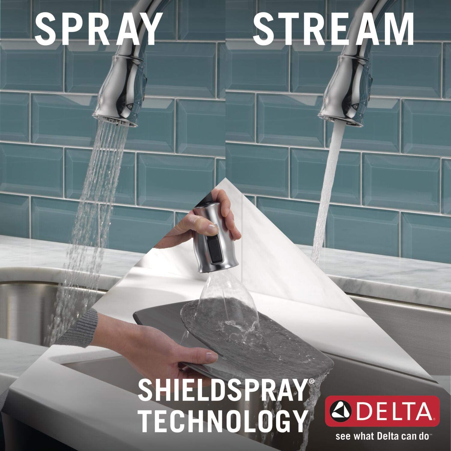 Delta Leland Single-Handle Touch Kitchen Faucet with Pull Down Sprayer and Soap Dispenser - Chrome Finish Touch2O Technology Magnetic Docking Spray Head for Modern Kitchens and Home Renovations