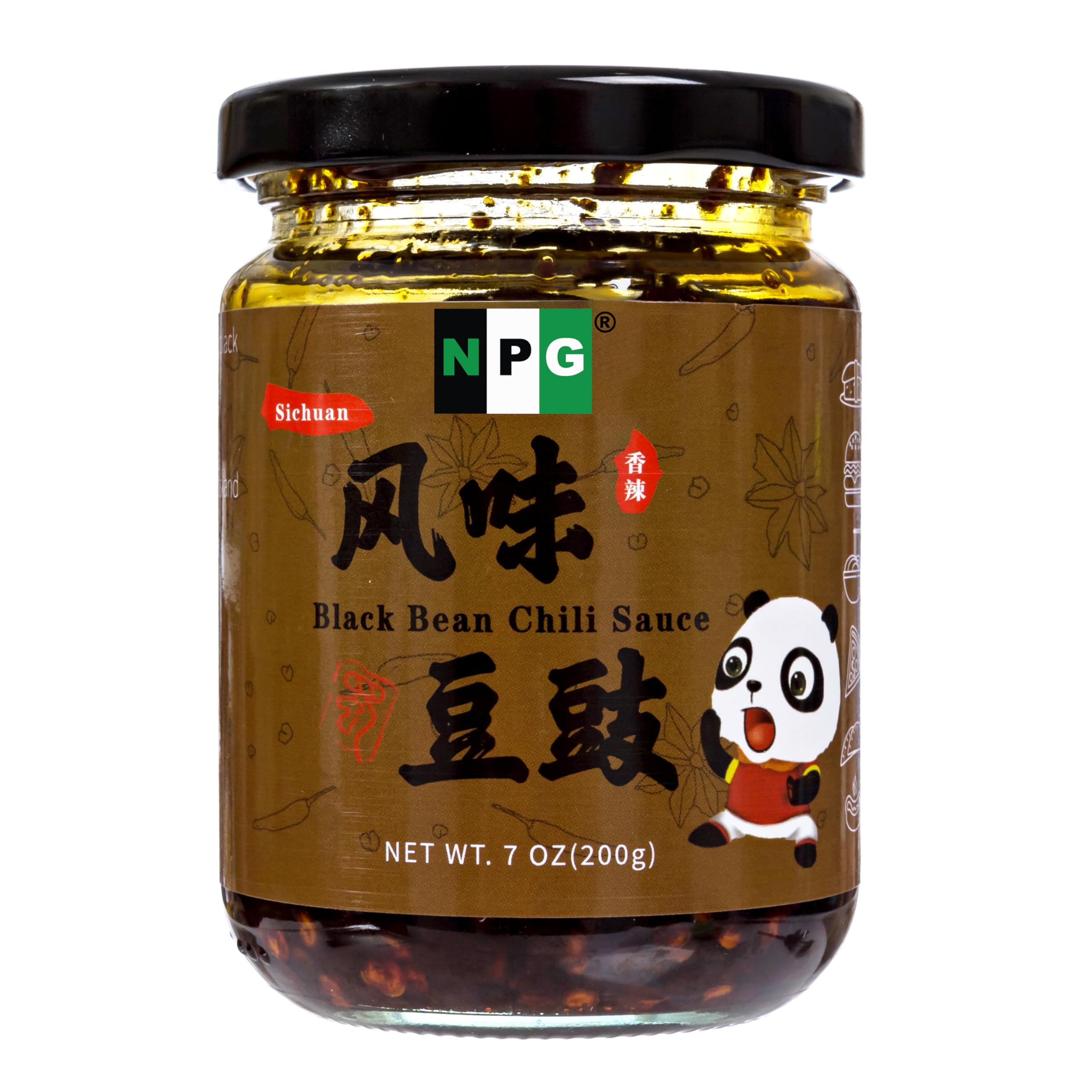Authentic Sichuan Black Bean Chili Sauce 7oz - Medium Spicy Fermented Hot Sauce - Chinese Cooking Condiment for Stir Fry, Noodles & Dipping - Premium Ready-to-Use Chili Paste for Asian Cuisine & Home Cooking