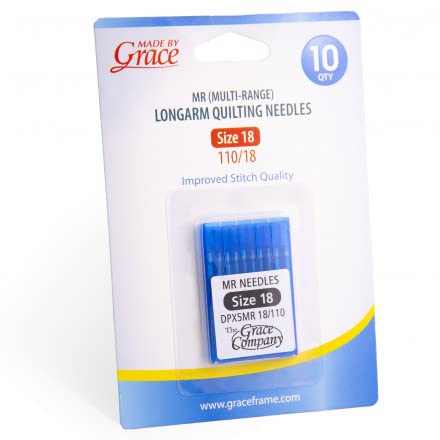 Grace MR Size 16-100 Longarm Quilting Machine Needles - 10 Pack for Professional Quilting & Sewing | Perfect for Longarm Machines, Home Quilting Projects & Fabric Crafts