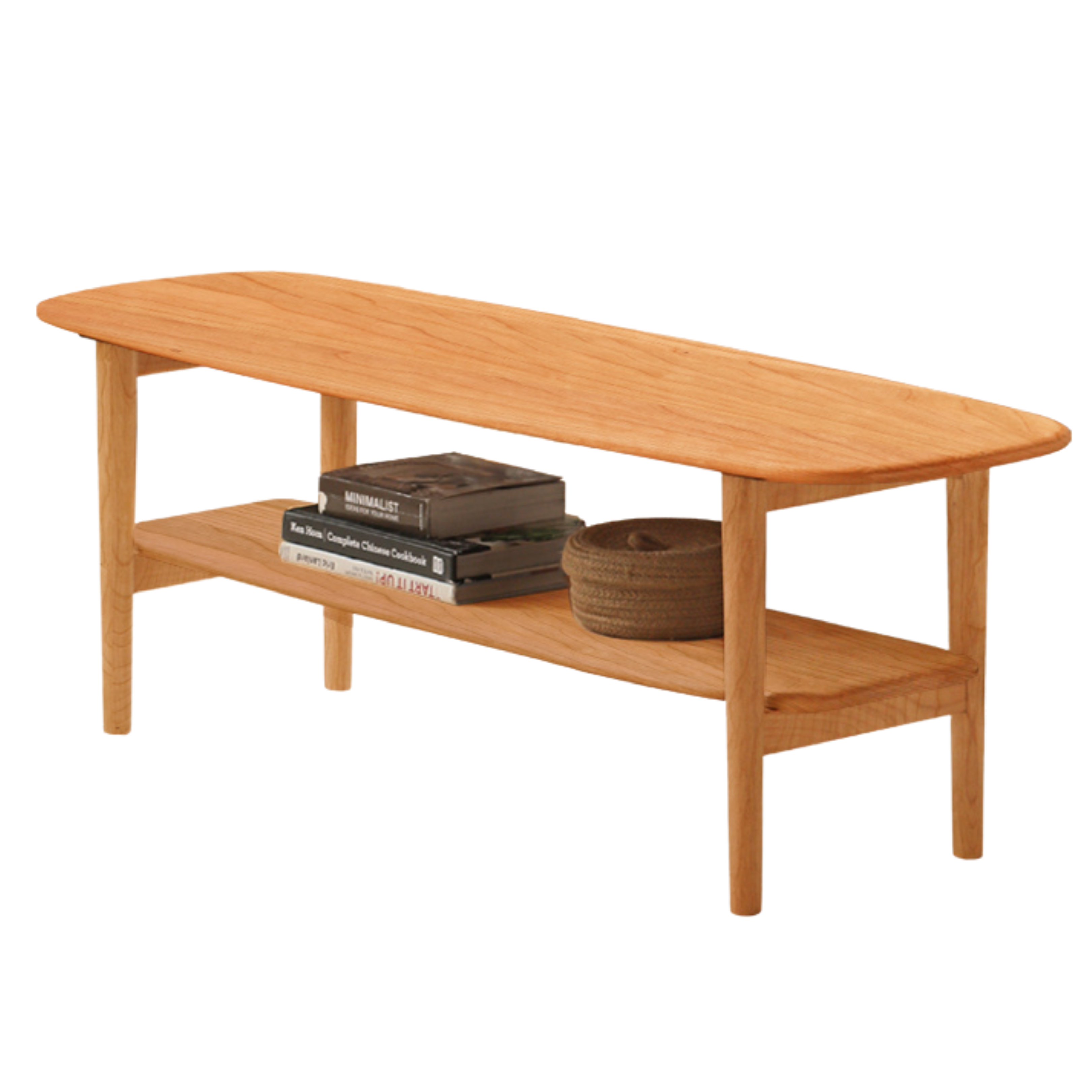 47.2x15.7x16.5 inch / 120x40x42 cm / Cherry color / Cherry wood Rice coffee table