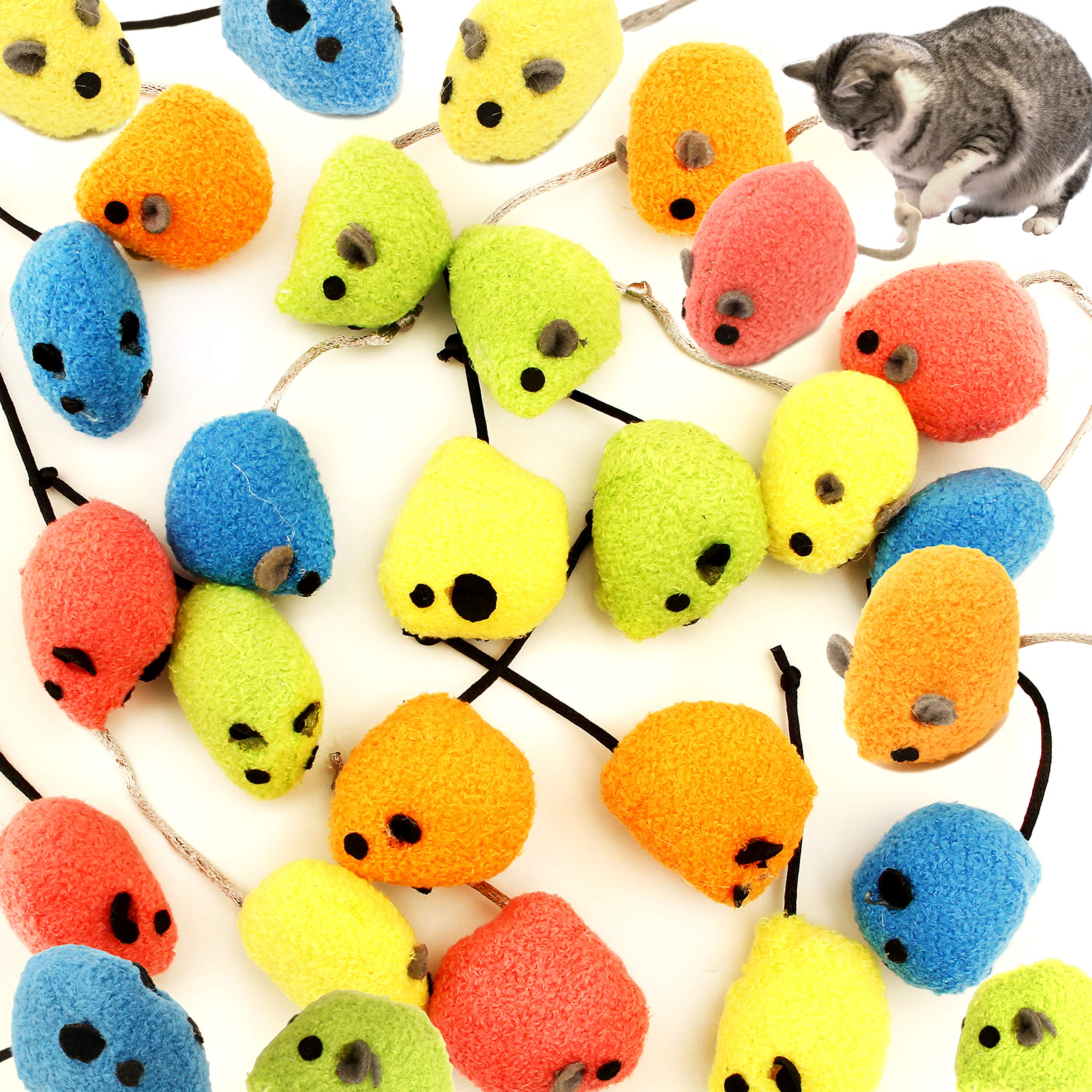 Youngever 20 Pcs Catnip Mice Toys - Interactive Cat Toys with Catnip for Kittens & Adult Cats - Fun Play for Indoor Cats & Kittens - Perfect for Playtime, Training & Bonding