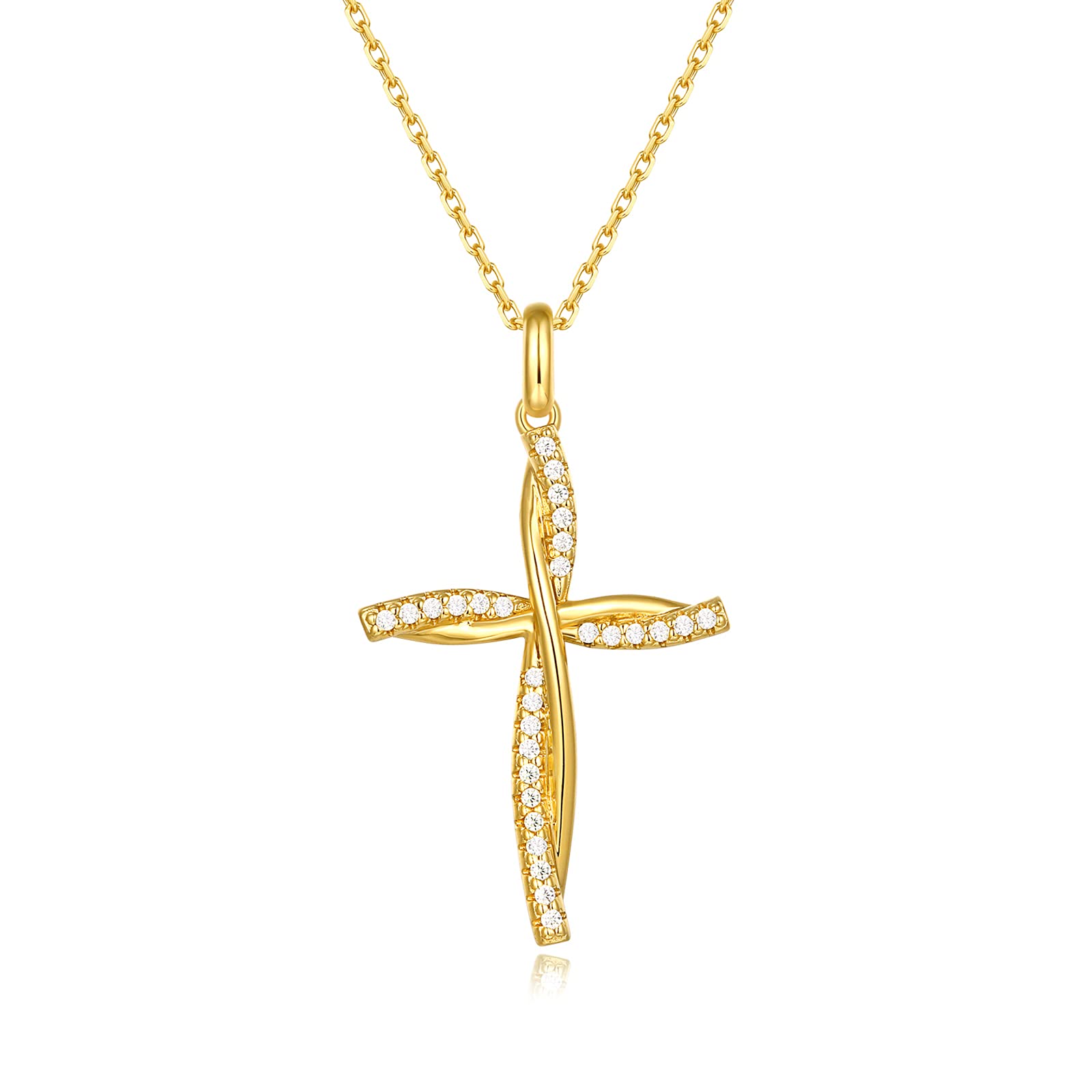 WYACC 925 Sterling Silver Cross Necklace for Women - Elegant Religious Jewelry Gift for Birthday, Anniversary, Christmas - Perfect for Daily Wear & Special Occasions - Comes with Gift Box