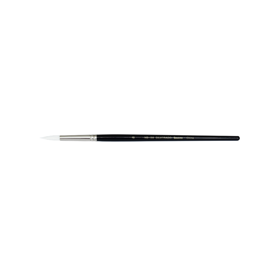 Silverado White Nylon Brush - Size 8 (3/16
