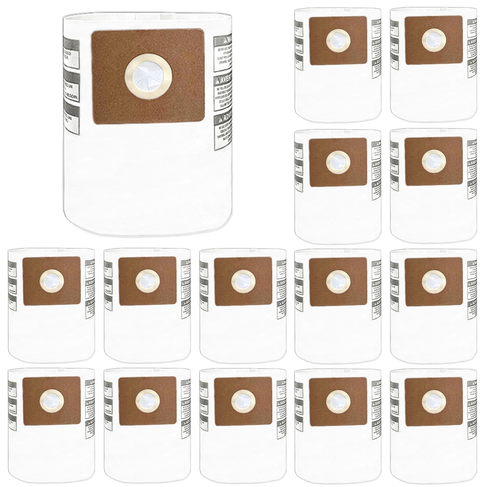 15 Pack 90668 Type B Vacuum Filter Bags - Compatible with Shop Vac 2-2.5 Gallon Vacuums & All Around EZ Vacuum (Model 9066800, CMXZVBE38774) - Premium Dust Collection Bags for Workshop, Garage, and Home Cleaning