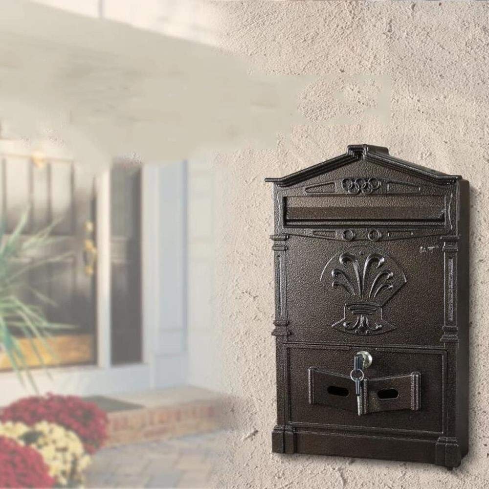 Vintage Outdoor Mailbox - Waterproof Wall Mounted Newspaper & Magazine Holder for Home, Garden, and Office Use