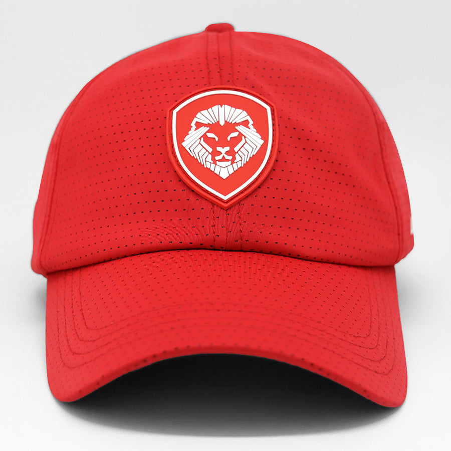 VT Shield Future Looks Bright Red Velcro Performance Perforated Hat - Breathable Adjustable Baseball Cap for Running, Golf & Outdoor Sports