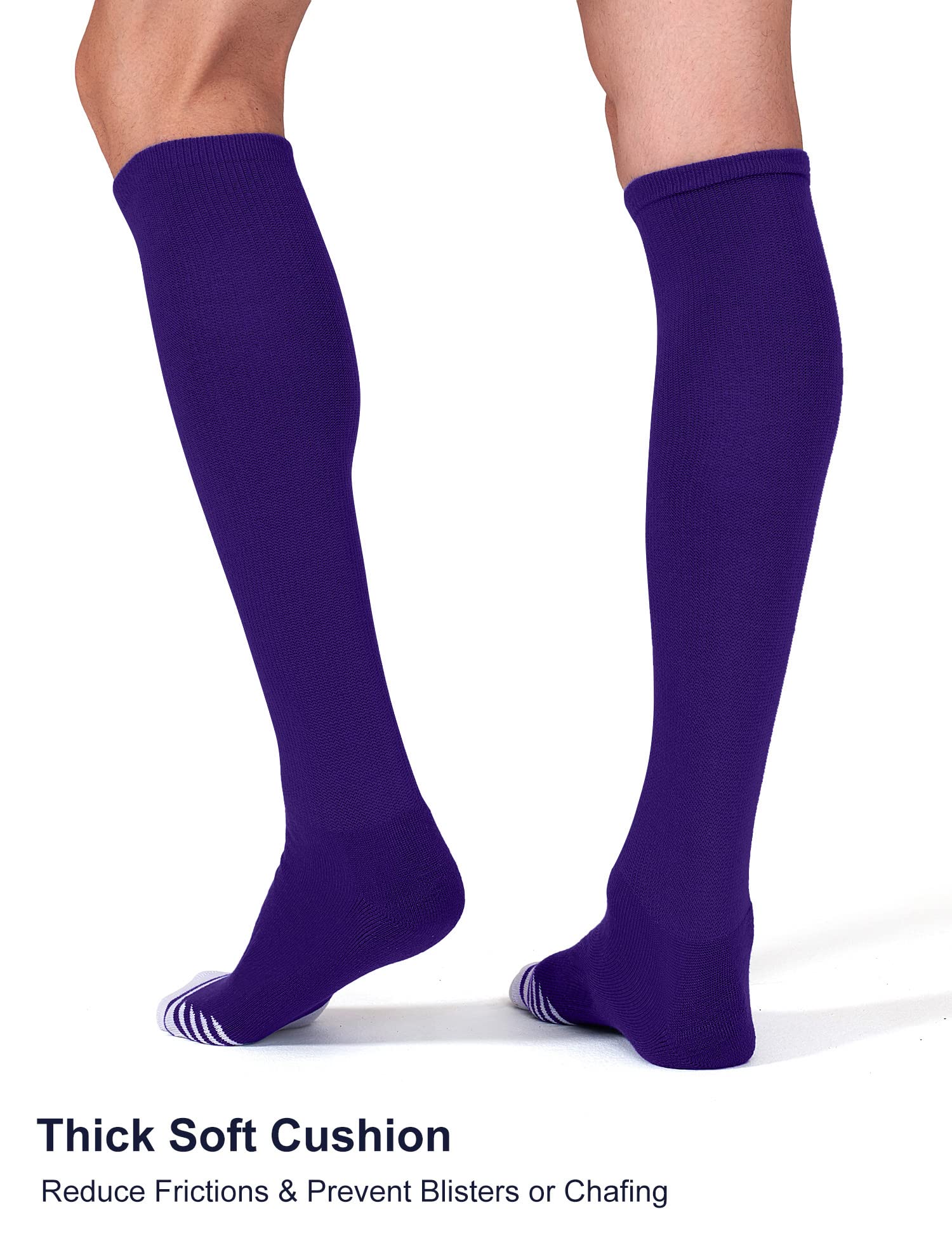 FITRELL 2/3 Pack Baseball Soccer Softball Socks for Kids Youth Men & Women - Over-the-Calf Knee High Athletic Socks (Multiple Colors) - Perfect for Sports, Training & Casual Wear