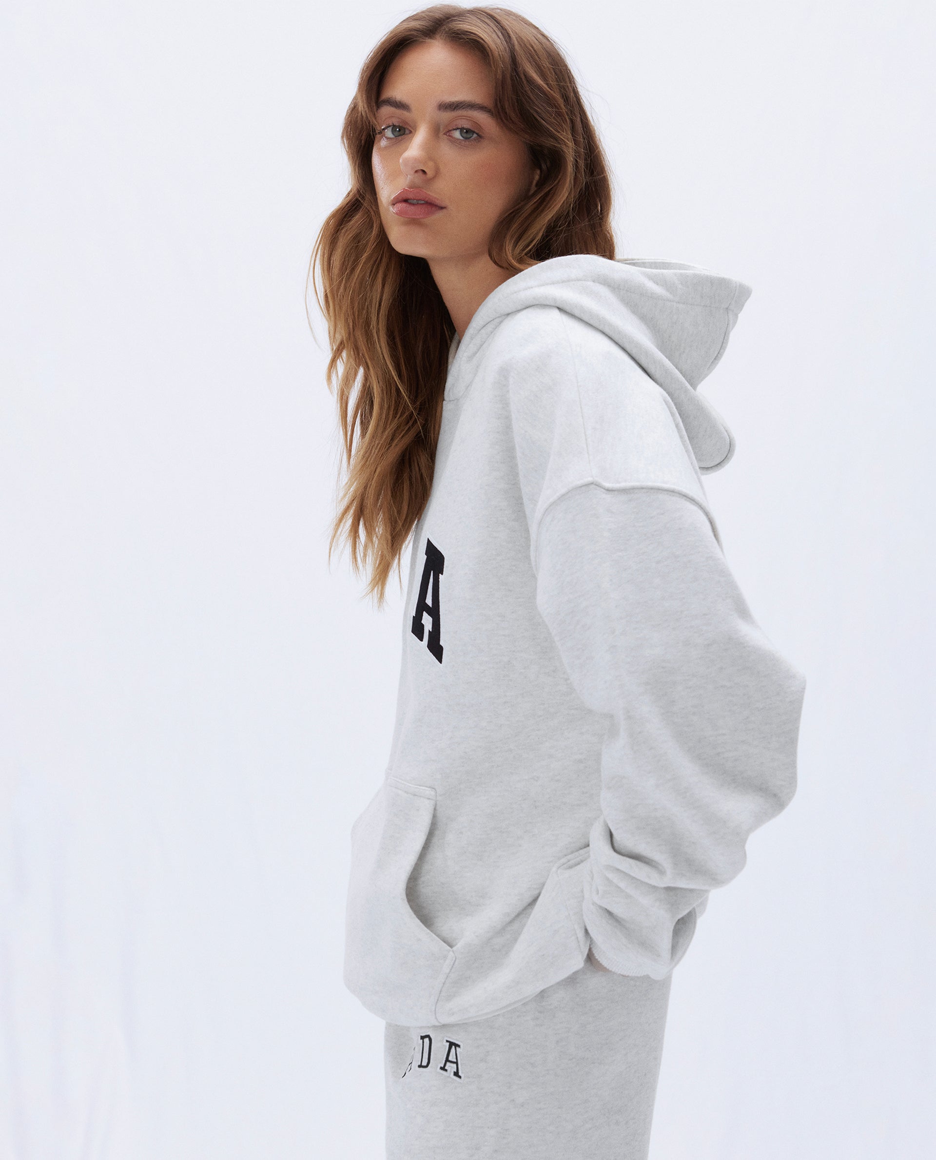 ADA Oversized Hoodie - Light Grey Melange | Cozy Unisex Pullover for Streetwear & Loungewear | Perfect for Casual Outfits & Relaxing at Home