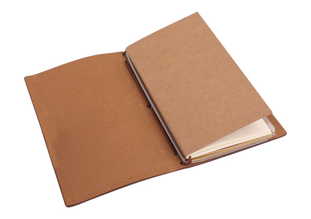 Premium A6 Leather Travelers Notebook - Blank Sketchbook & Journal for Artists, Writers, Students | Perfect for Travel Diary, Creative Sketching, Note Taking & Journaling