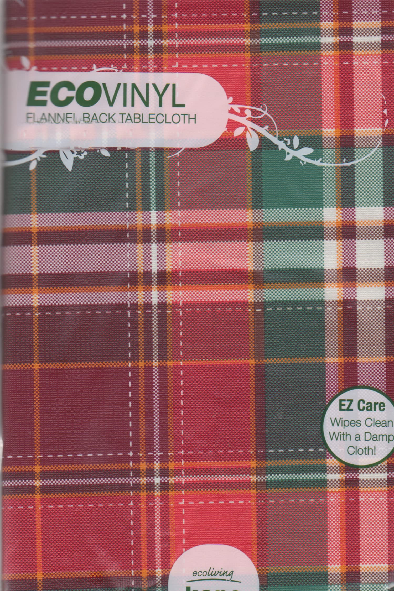 Harvest Plaid PEVA Tablecloth - Flannel Backed for Fall Dining (60 Round)
