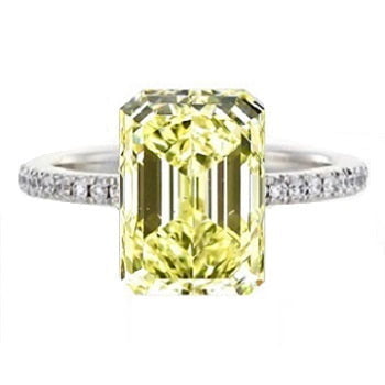 18K Gold Fancy Diamond 0.90 Carat Emerald or Cushion Cut Solitaire Ring VS2 Clarity - Elegant Engagement Wedding Ring for Women, Perfect Proposal Gift & Anniversary Jewelry