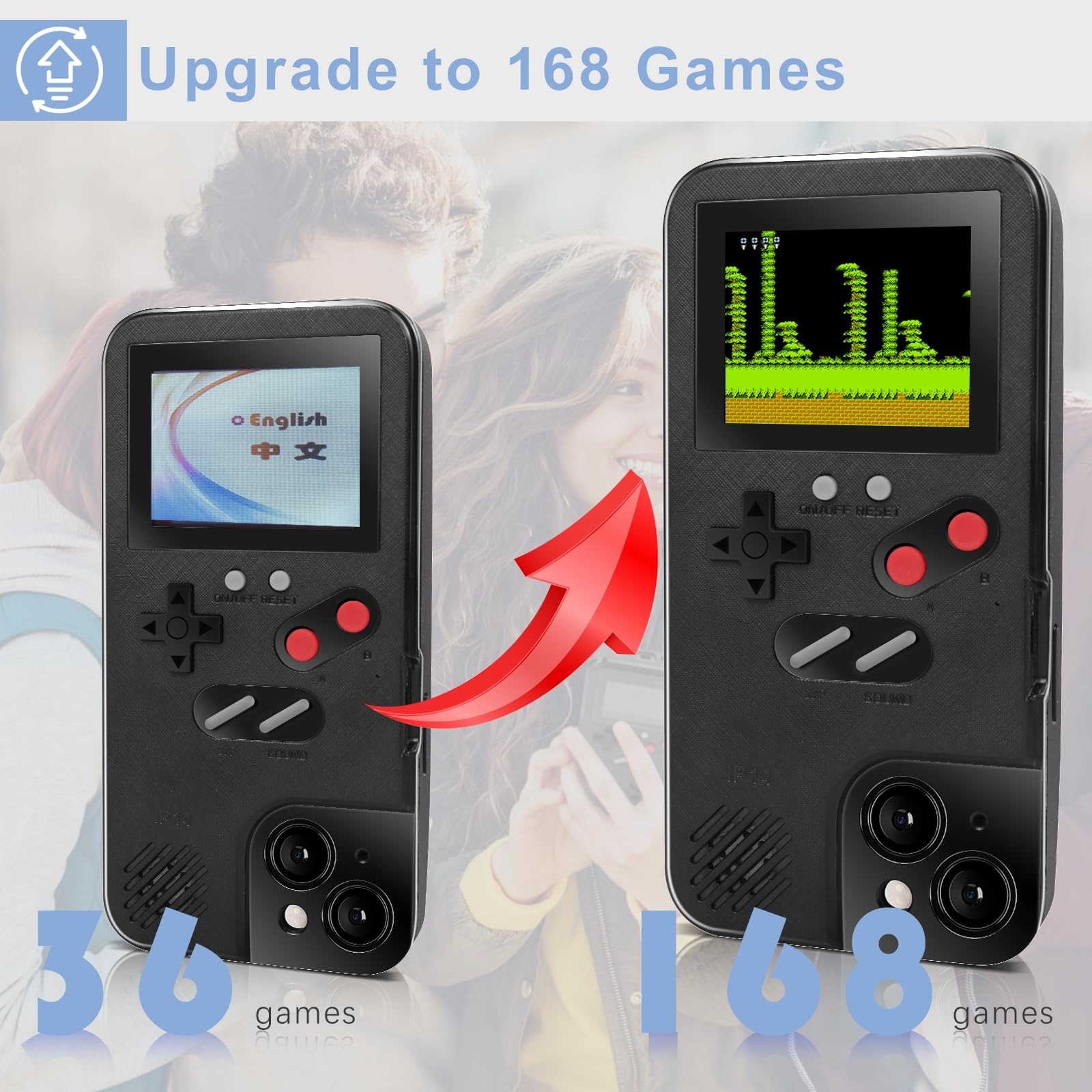 168 Built-in Mini Games Phone Case for iPhone 11 - White Retro Gaming Cover | Perfect for Commuting, Travel & Entertainment