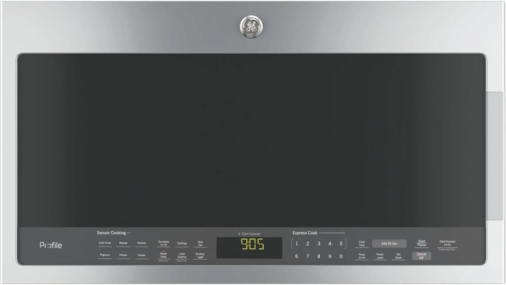 GE Profile PVM9005SJSS 30-Inch Over-The-Range Microwave Oven with Sensor Cooking, Stainless Steel Finish - Perfect for Modern Kitchens, Small Spaces & Quick Meal Prep
