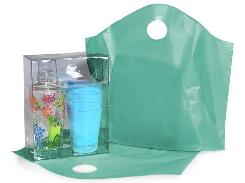 250 Pack Solid Aqua Wave Top Bags - Medium 18