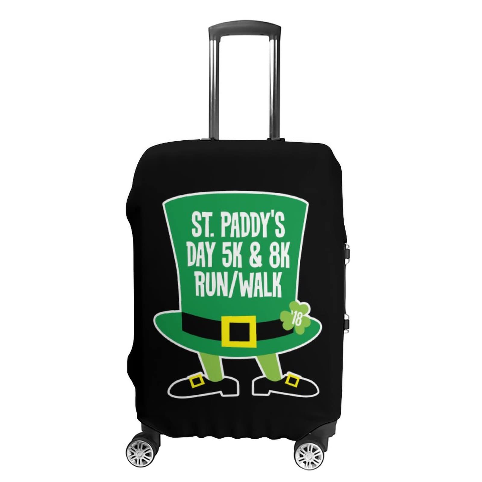 St. Patrick's Day Shamrock Luggage Cover - Elastic Anti-Scratch Suitcase Protector for Travel Bags & Trunk Cases | Perfect for Airplane Travel, Vacation Trips & Holiday Gift
