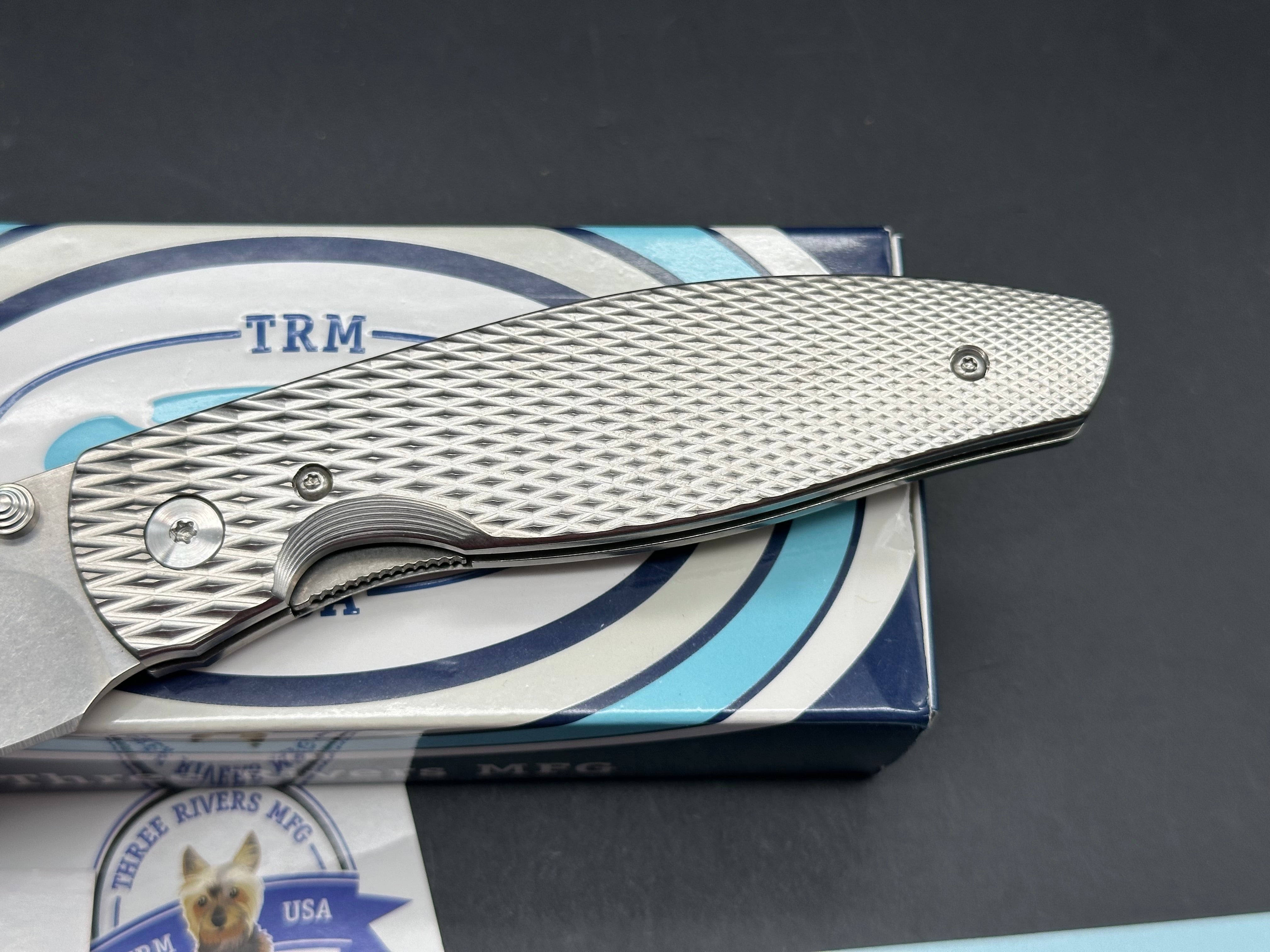 Three Rivers Manufacturing Atom Folding Knife with Mike Erie Hollow Grind - Premium EDC Pocket Knife for Camping, Hiking, and Outdoor Adventures