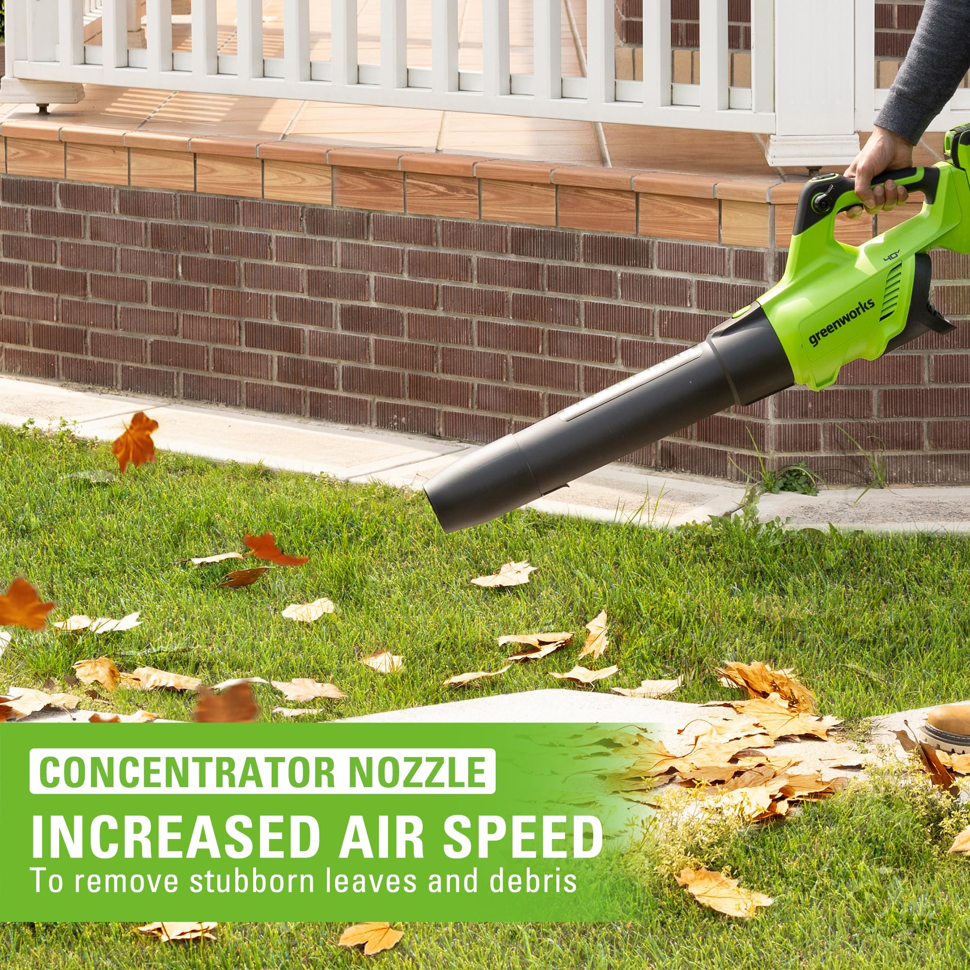 Greenworks 40V Cordless Leaf Blower - 160 MPH, 700 CFM, Brushless Motor with 8.0Ah Battery & Charger Included - Perfect for Yard Cleanup, Driveway Clearing, and Fall Leaf Removal