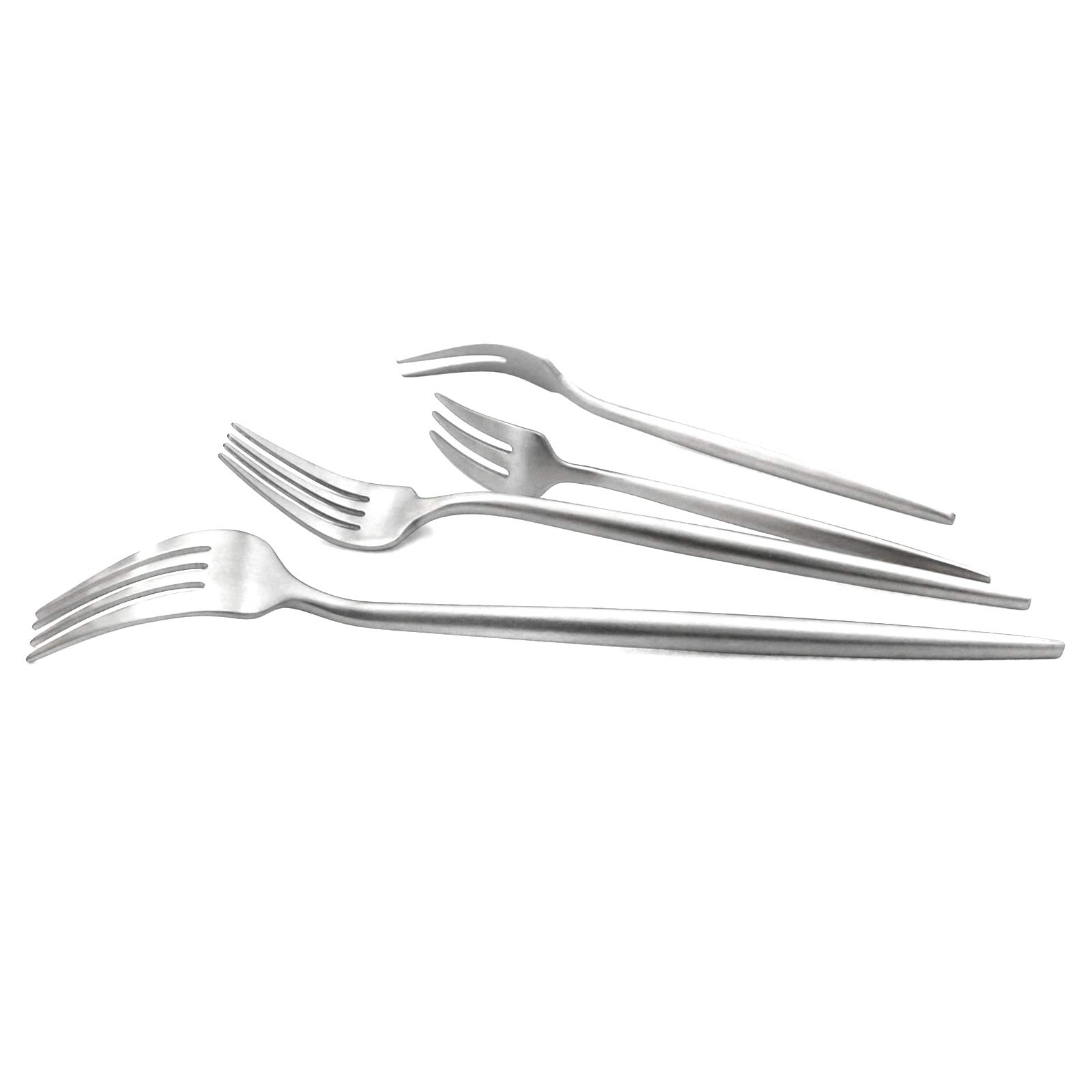 Royal 5-Piece Matte Silver Flatware Set - 18/10 Stainless Steel Dessert & Salad Spoons (7.2
